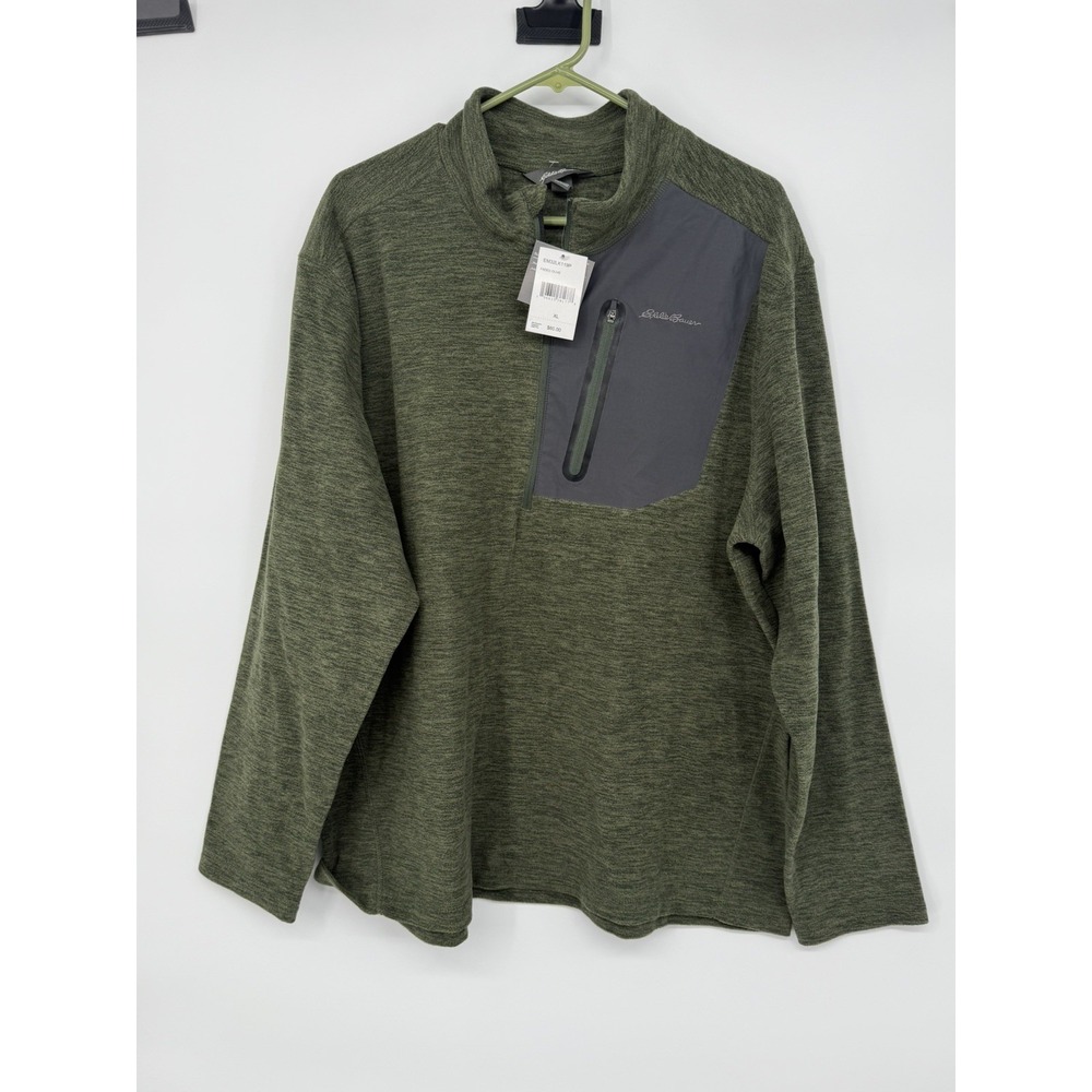 Eddie Bauer Men's Green 1/4 Zip XL NWT